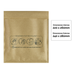 FELLOWES Embalaje de 100 unidades Bolsa burbujas Nº-15 220x260 7375502