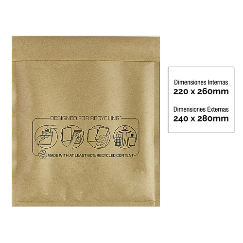 FELLOWES Embalaje de 100 unidades Bolsa burbujas Nº-15 220x260 7375502