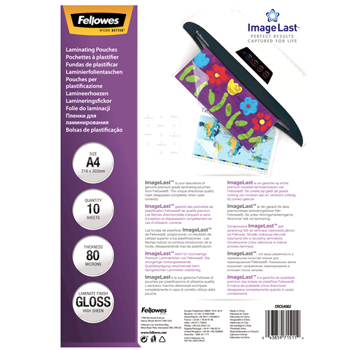 FELLOWES Kit de inicio A4 80 micras + hoja de limpieza 5406201