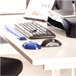 FELLOWES Mini reposamuñecas flexible gel Crystal® Azul 91177-72