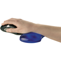 FELLOWES Mini reposamuñecas flexible gel Crystal® Azul 91177-72