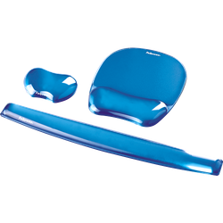 FELLOWES Mini reposamuñecas flexible gel Crystal® Azul 91177-72
