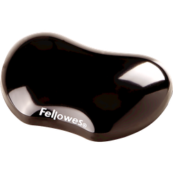 FELLOWES Mini reposamuñecas flexible gel Crystal® Negro 9112301