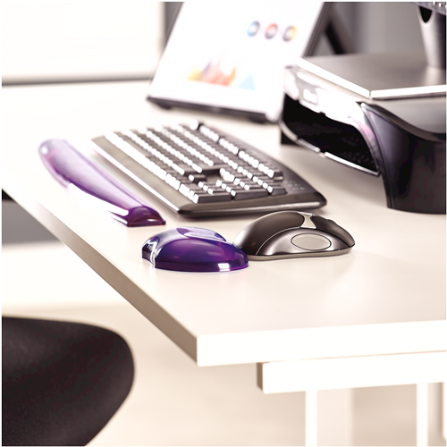 FELLOWES Mini reposamuñecas flexible gel Crystal® Violeta 91477-72