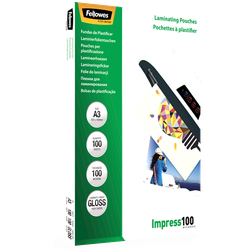 FELLOWES Pack 100 Fundas Plastificar 100 micras Brillo A3 5351205