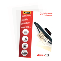 FELLOWES Pack 100 Fundas Plastificar 125 micras Brillo 65x95mm 5306702