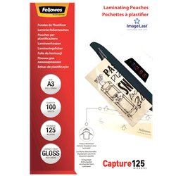 FELLOWES Pack 100 Fundas Plastificar 125 micras Brillo A3 5307506
