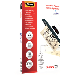FELLOWES Pack 100 Fundas Plastificar 125 micras Brillo A3 5307506