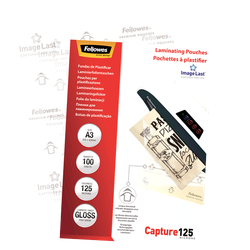 FELLOWES Pack 100 Fundas Plastificar 125 micras Brillo A3 5307506
