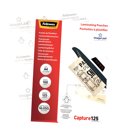 FELLOWES Pack 100 Fundas Plastificar 125 micras Brillo A4 5307407