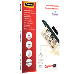 FELLOWES Pack 100 Fundas Plastificar 125 micras Brillo A4 5307407
