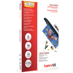 FELLOWES Pack 100 Fundas Plastificar 125 micras Brillo A4 Alta Velocidad 5440101