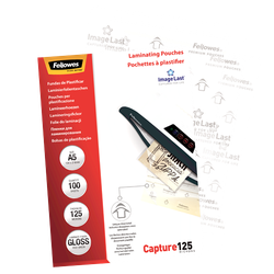 FELLOWES Pack 100 Fundas Plastificar 125 micras Brillo A5 5307302