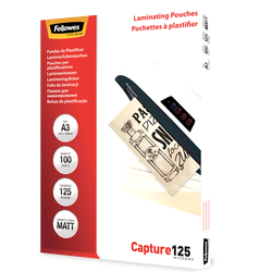 FELLOWES Pack 100 Fundas Plastificar 125 micras Mate A3 5328601