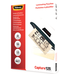 FELLOWES Pack 100 Fundas Plastificar 125 micras Mate A4 5328502