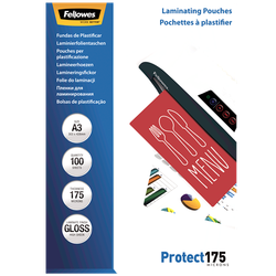 FELLOWES Pack 100 Fundas Plastificar 175 micras Brillo A3 5308803