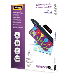 FELLOWES Pack 100 Fundas Plastificar 80 micras Brillo A3 5306207