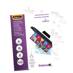 FELLOWES Pack 100 Fundas Plastificar 80 micras Brillo A3 5306207
