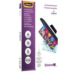FELLOWES Pack 100 Fundas Plastificar 80 micras Brillo A3 5306207