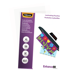 FELLOWES Pack 100 Fundas Plastificar 80 micras Mate A3 5452003