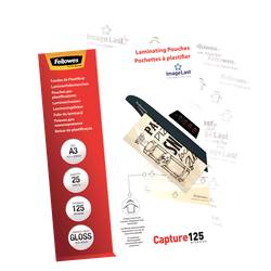 FELLOWES Pack 25 Fundas Plastificar 125 micras Brillo A3 5396501