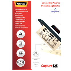 FELLOWES Pack 25 Fundas Plastificar 125 micras Brillo A4 5396301