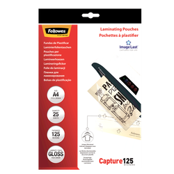 FELLOWES Pack 25 Fundas Plastificar 125 micras Brillo A4 5396301