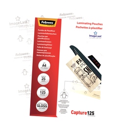 FELLOWES Pack 25 Fundas Plastificar 125 micras Brillo A4 5396301