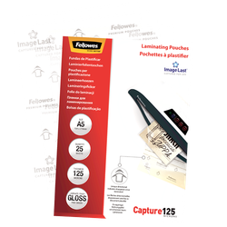 FELLOWES Pack 25 Fundas Plastificar 125 micras Brillo A5 5396101