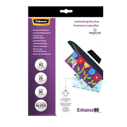 FELLOWES Pack 25 Fundas Plastificar 80 micras Brillo A3 5396403