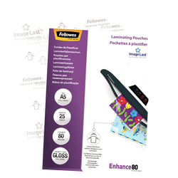 FELLOWES Pack 25 Fundas Plastificar 80 micras Brillo A5 5396003