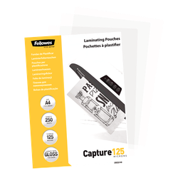 FELLOWES Pack 250 Fundas Plastificar Económicas 125 micras A4 5314903