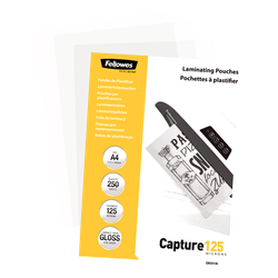 FELLOWES Pack 250 Fundas Plastificar Económicas 125 micras A4 5314903