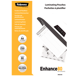 FELLOWES Pack 250 Fundas Plastificar Económicas 80 micras A4 5312903