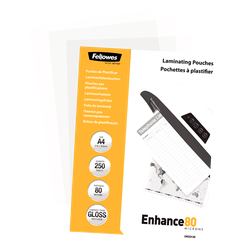 FELLOWES Pack 250 Fundas Plastificar Económicas 80 micras A4 5312903