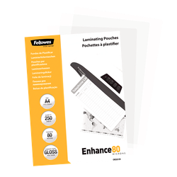 FELLOWES Pack 250 Fundas Plastificar Económicas 80 micras A4 5312903