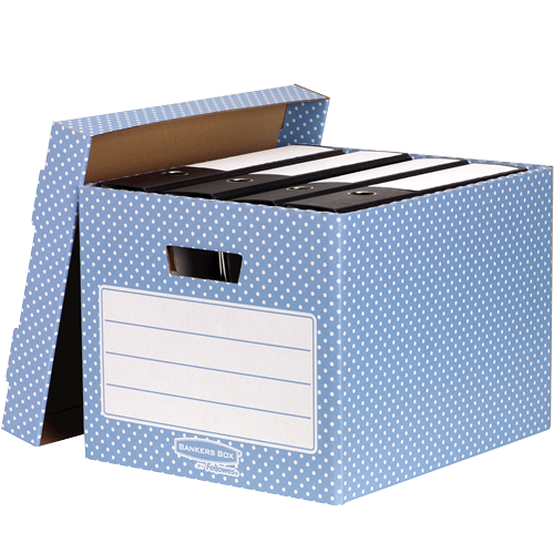 FELLOWES Pack 4 contenedores de archivo Azul/Blanco 4481901