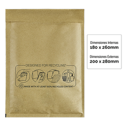 FELLOWES Pack de 10 unidades Bolsa burbujas Nº-14 180x260 7375401