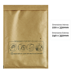 FELLOWES Pack de 10 unidades Bolsa burbujas Nº-16 220x330 7375601