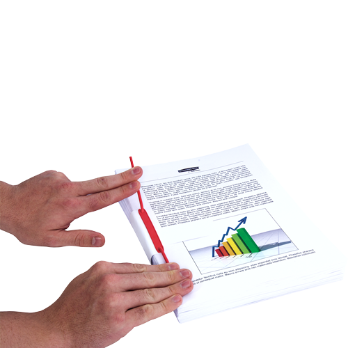 FELLOWES Pack de 100 Fasteners de plástico D-Clip Rojo 1189301