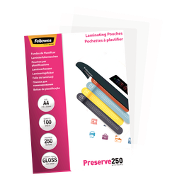 FELLOWES Pack de 100 Fundas Plastificar 250 micras Brillo A4  5401802