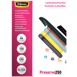 FELLOWES Pack de 100 Fundas Plastificar 250 micras Brillo A4  5401802