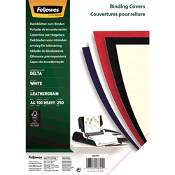 FELLOWES Pack de 100 portadas Delta Cuero Blancas A4 250 gr. 5370104