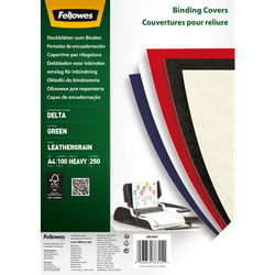 FELLOWES Pack de 100 portadas Delta Cuero Verde Claro A4 250 gr. 5381901