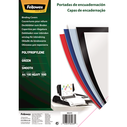 FELLOWES Pack de 100 portadas PP Verde A4 450 micras 5477901