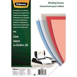 FELLOWES Pack de 100 portadas PVC transparente cristal A4 300 micras 53763