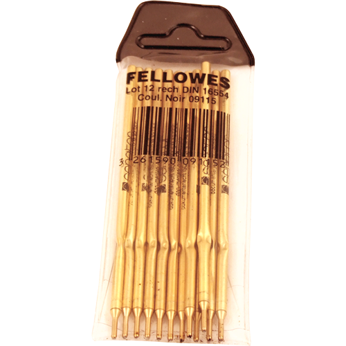 FELLOWES Pack de 12 recargas bolígrafo color Negro 0911502