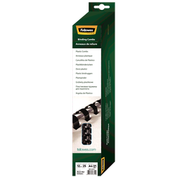 FELLOWES Pack de 25 canutillos Negros 12 mm 5331502