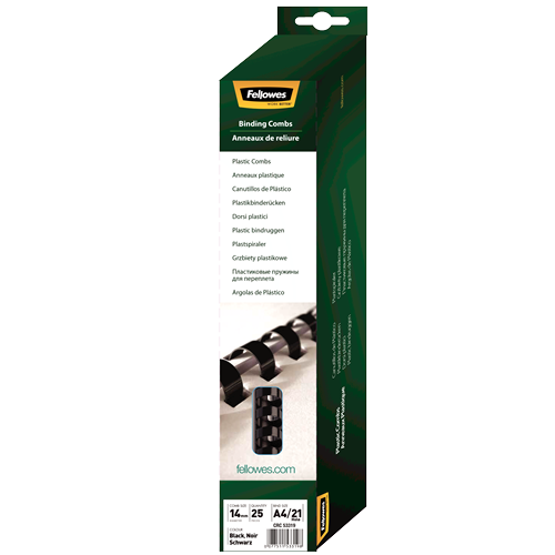 FELLOWES Pack de 25 canutillos Negros 14 mm 5331902