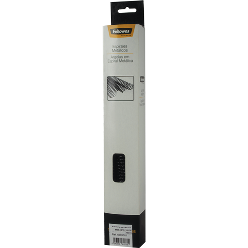FELLOWES Pack de 25 espirales metálicas Negras 10 mm 6001002